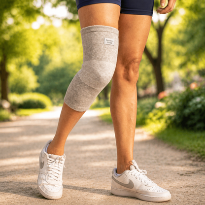 Manchon de compression en bambou pour genou en exterieur