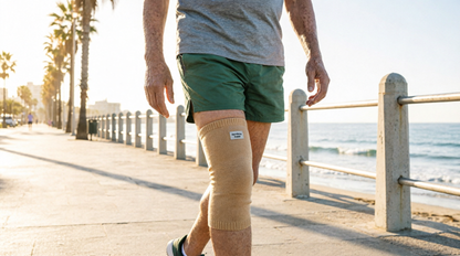 Manchon de compression en bambou porte a l'exterieur